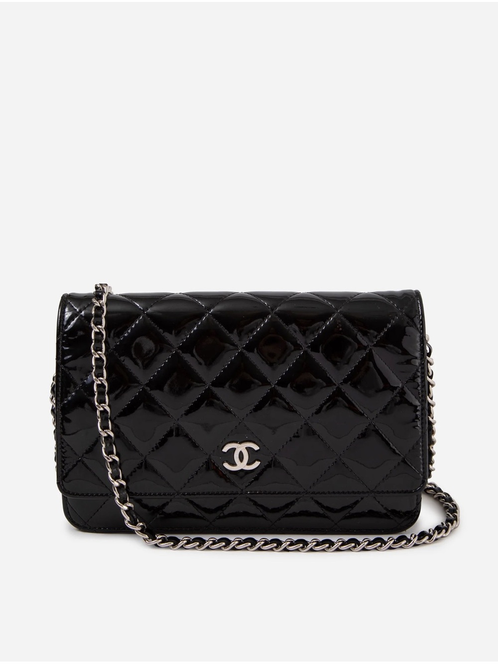 Pre-Owned Chanel A22V Crystal Embellished CC Brooch in Silver-Tone Metal feature